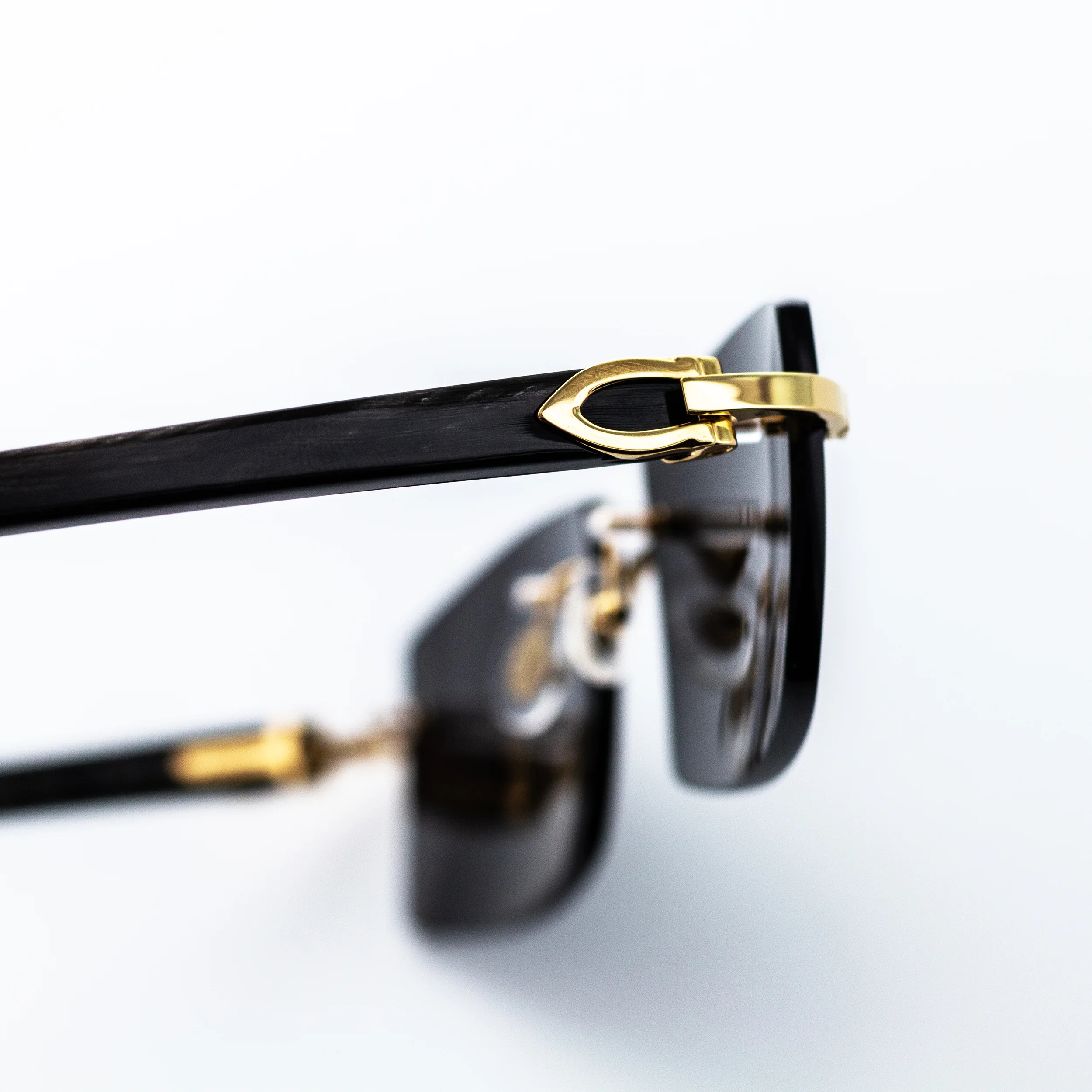 Cartier Black Horn Sunglasses, Gold Detail, Blackout Lens CT0049O-001 - Image 4